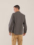 Printed cotton shirt with a stand-up collar